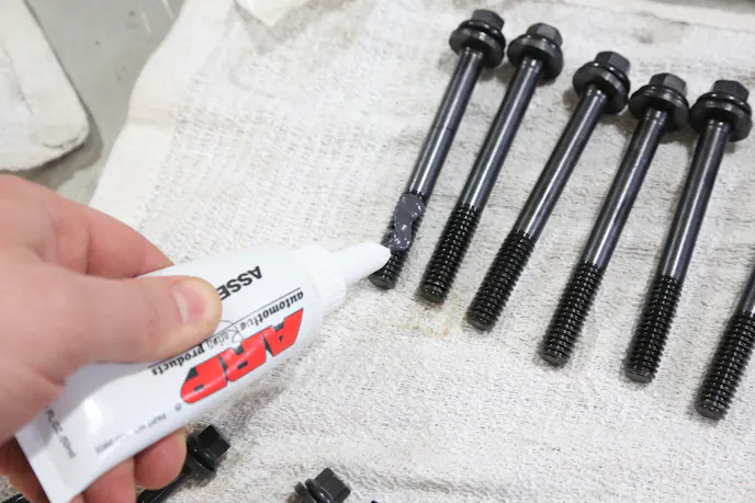 ARP ultra torque lube being applied